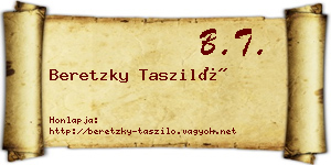 Beretzky Tasziló névjegykártya